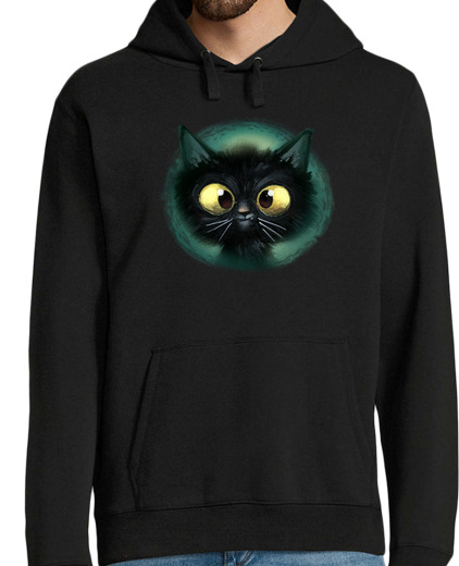 Sweat-shirt À Capuche Pour Homme chat noir