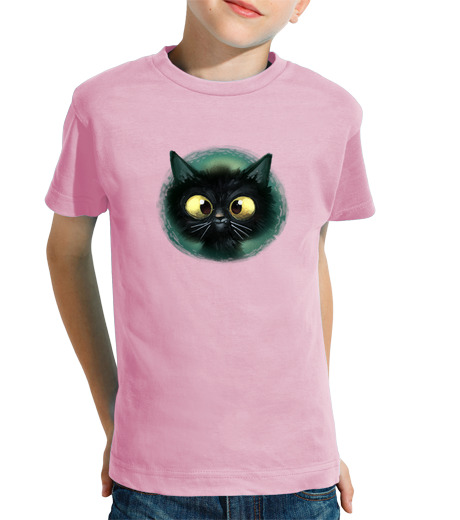 T-shirt bambino manica corta gatto nero