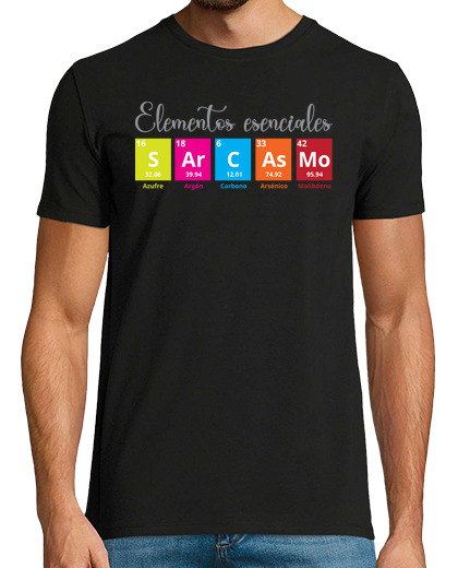 Tee Shirt Homme Manche Courte tee shirt humour chimie éléments essentiels sarc