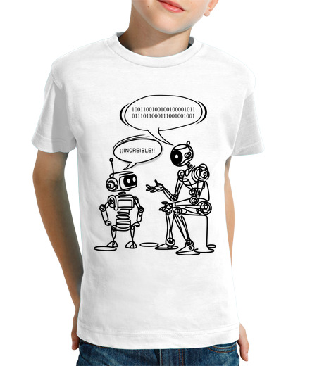 Tee Shirt Pour Enfant Manche Courte t-shirt enfant humour informatique robots binaire