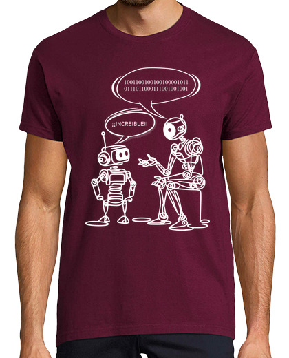 Tee Shirt Homme Manche Courte t-shirt cadeau ordinateur humour robots binaire