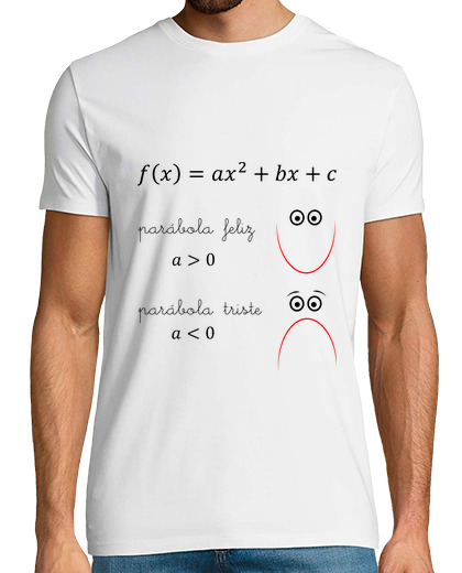 Tee Shirt Homme Manche Courte parabole t-shirt heureux triste mathématique humour