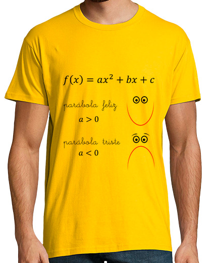 Tee Shirt Homme Manche Courte parabole t-shirt heureux triste mathématique humour