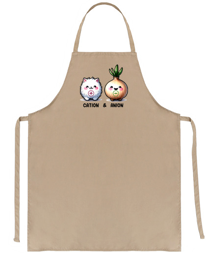 Image of chemistry cation anion humor fun funny chemist kitchen cat onion chef saleswoman waitress laboratory