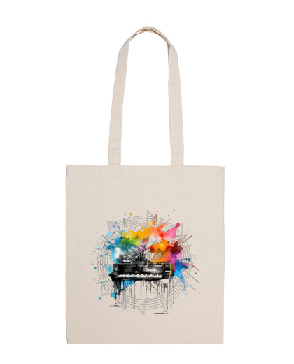 Image of piano pianist concert lp vinyl student bag e-reader diary tote to personalize