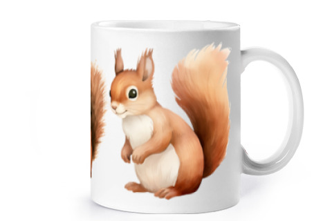 Image of red squirrel three cute squirrels cup coffee tea diseases to personalize tame how