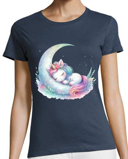 Image of unicorn sleeping on the moon phases to personalize