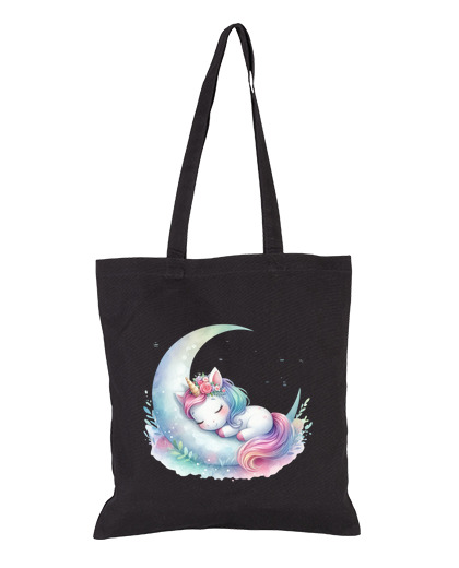 Image of unicorn who sleeps on the moon phases student bag agenda shopping tote