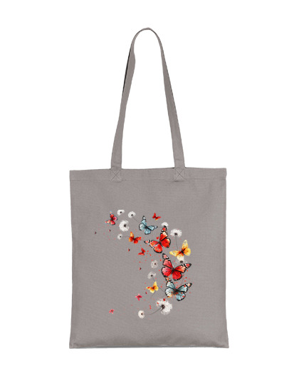 Image of butterflies dandelions flower romantic student bag diary tote