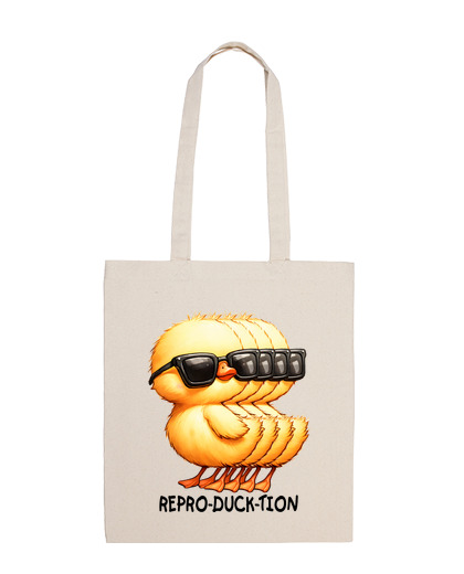 Image of duck gum black glasses humor bag student shopping diary tote