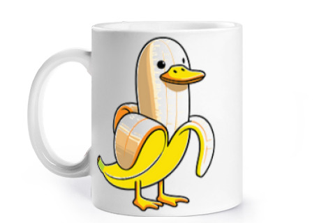 Image of duck gum yellow funny humor cup to personalize coffee tea