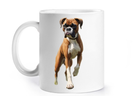 Image of fawn boxer dog dogs bitch mug to personalize coffee tea club group names in