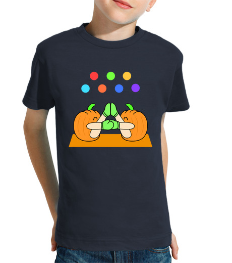 Tee Shirt Pour Enfant Manche Courte acroyoga citrouilles drôles