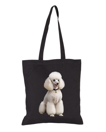 Image of poodle large poodle pudel white dog student bag diary tote