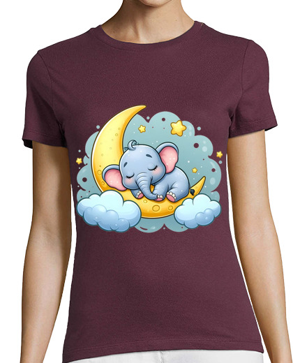 Image of baby elephant sleeping on the moon