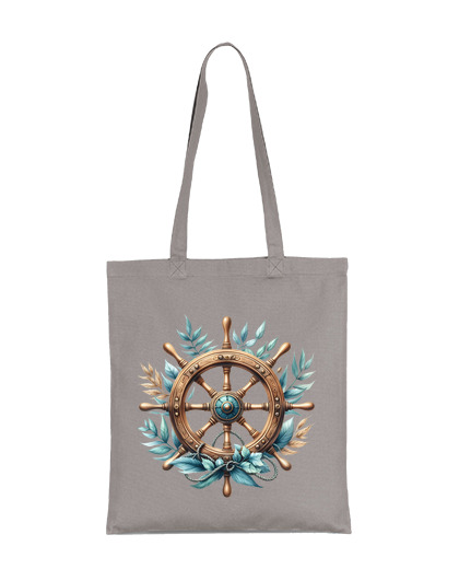 Image of boat steering wheel old vintage wheel student bag diary tote association club racing