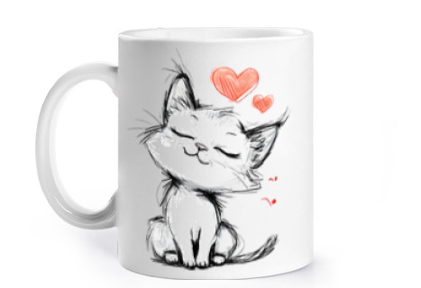 Image of cat cartoon cute cartoon cup to personalize coffee tea milk infusion