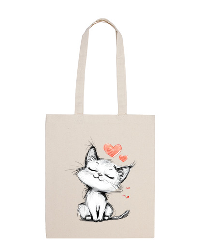 Image of cat cartoon cute cartoon student bag diary e-reader tote