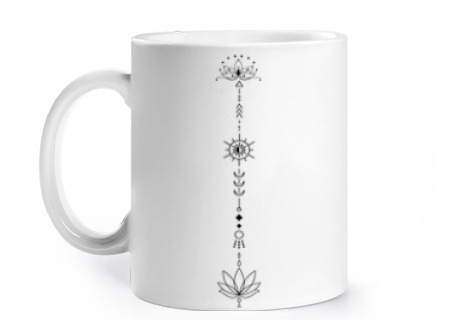 Image of lotus boho yoga deep meditation cup to personalize coffee tea infusion herbal tea sweet medicine