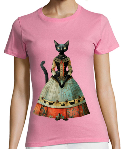 Image of black cat princess vintage queen palace castle yard