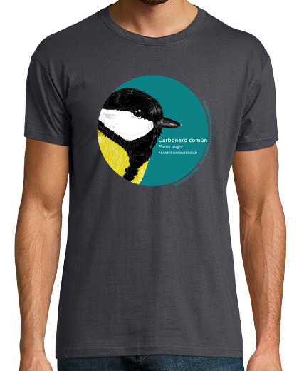 Tee Shirt Homme Manche Courte biodiversité de la mésange charbonnière