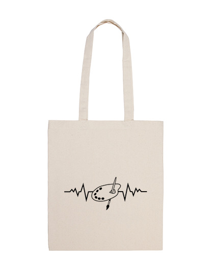 Image of painting class electrocardiogram student fine arts agenda shopping tote watercolor brushes