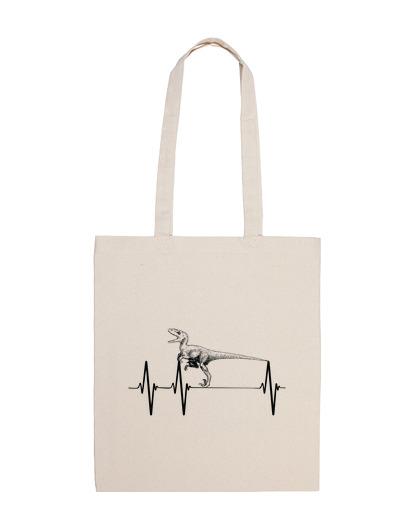 Image of dinosaur electrocardiogram dino student bag diary e-reader tote dna laboratory