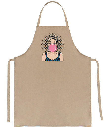 Image of woman bubble gum fun funny cooking best recipe unfailing saleswoman waitress