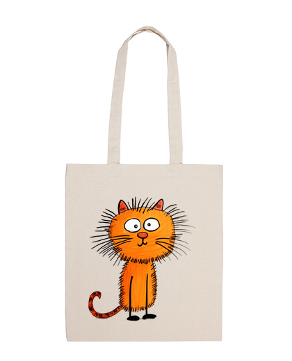 Image of red cat cartoon fun funny student bag diary shopping e-reader tote