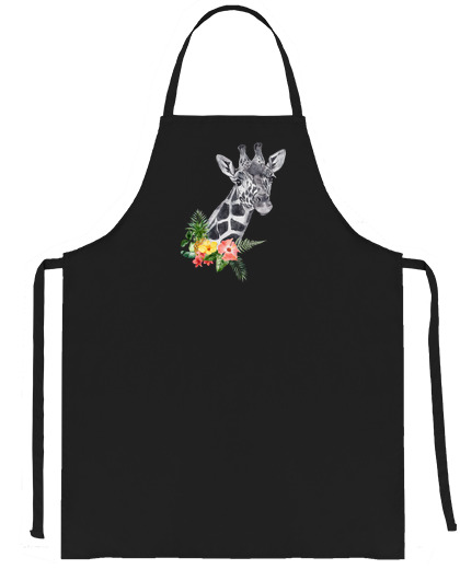 Image of realistic giraffe with flowers boho kitchen best recipe saleswoman waitress craft savannah print wom
