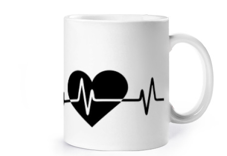 Image of german shepherd electrocardiogram cup coffee tea croissants infusion herbal tea milk