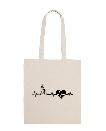 Image of german shepherd electrocardiogram student bag diary shopping tote