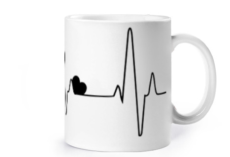 Image of bicycle heartbeat bicycle cup coffee tea croissants infusion herbal tea