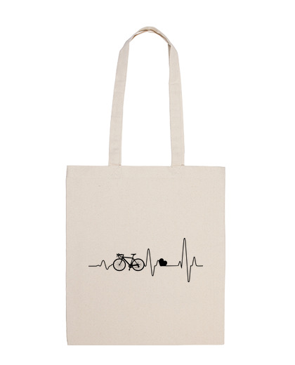 Image of bicycle heartbeat bicycle bag student shopping diary tote