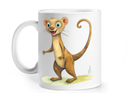 Image of fossa madagascar cat mongoose cup to personalize coffee the infusion herbal tea