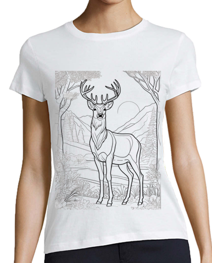 Image of deer to color on the t-shirt felt-tip album creation