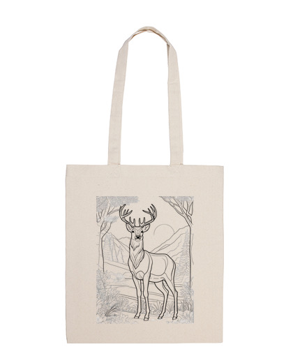 Image of deer to color on the tshirt student bag diary tote