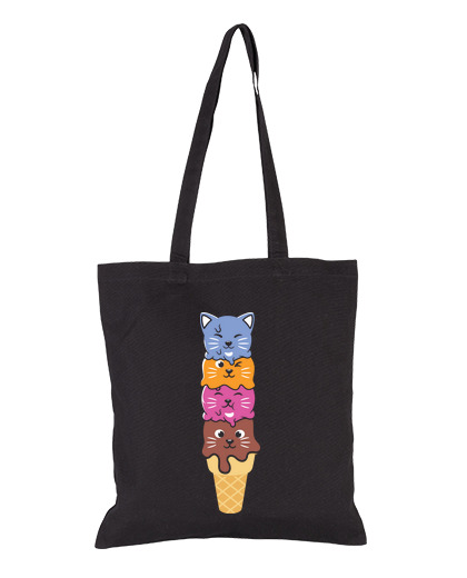 Image of cats ice cream cone pyramid fun bag student thrift store aganda tote