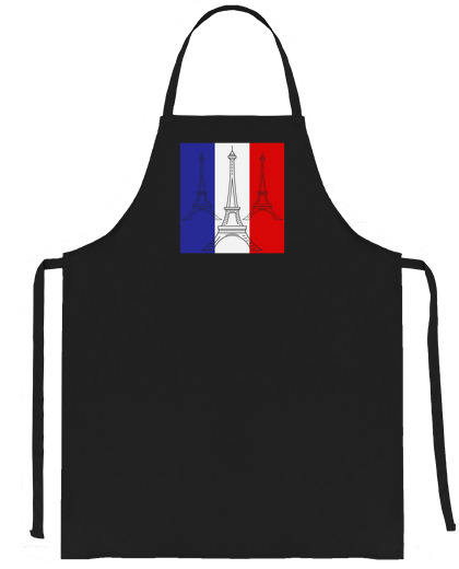 Image of long live france flag eiffel tower salesman waiter bartender shop saleswoman waitress store