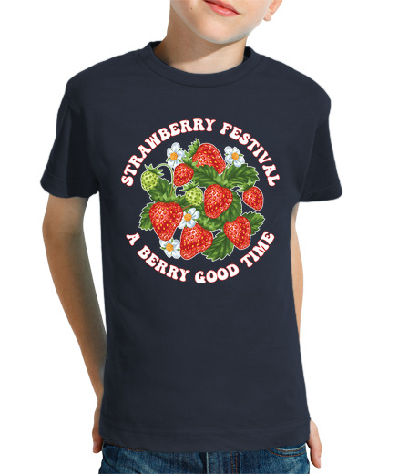 Tee Shirt Pour Enfant Manche Courte amateur de fraises, ville végétale, floride, un festival de fraises aux baies