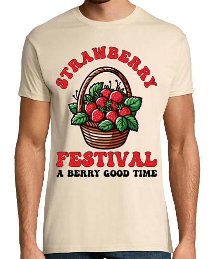 Tee Shirt Homme Manche Courte amateur de fraises, ville végétale, floride, un festival de fraises aux baies