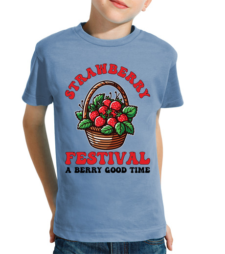 Tee Shirt Pour Enfant Manche Courte amateur de fraises, ville végétale, floride, un festival de fraises aux baies