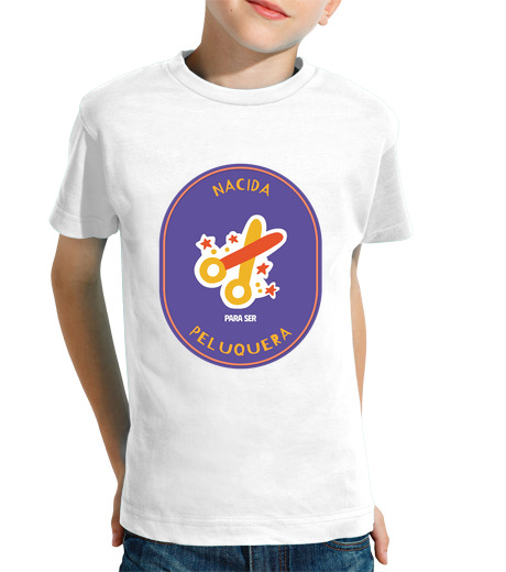 Tee Shirt Pour Enfant Manche Courte né pour être coiffeur