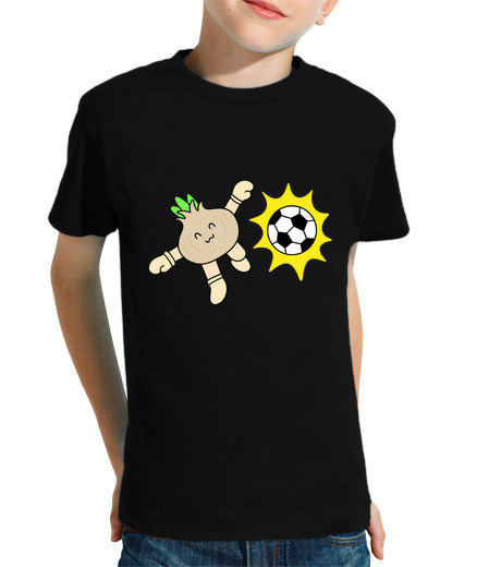 Tee Shirt Pour Enfant Manche Courte football oignon kawaii