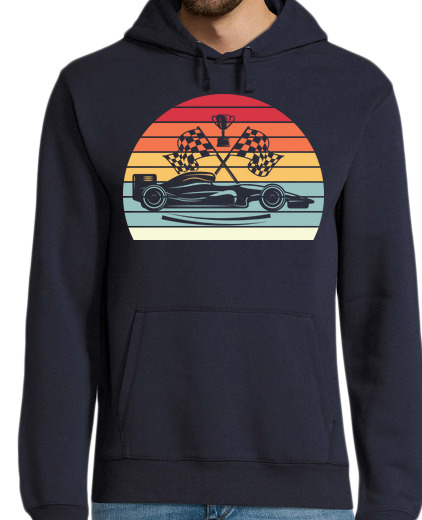 Sweat-shirt À Capuche Pour Homme f1 rétro ancien coucher de soleil