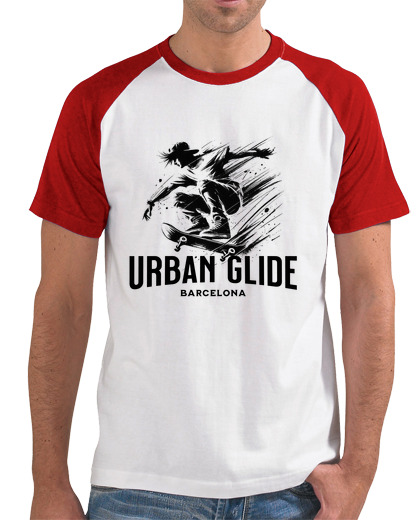 Image of boy's baseball skateboard barcelona t shirt