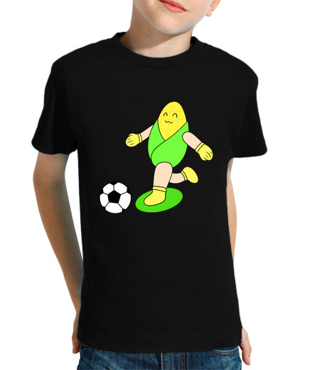 Tee Shirt Pour Enfant Manche Courte football de maïs kawaii