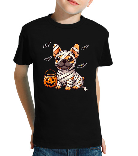 Tee Shirt Pour Enfant Manche Courte bouledogue français maman d39Halloween