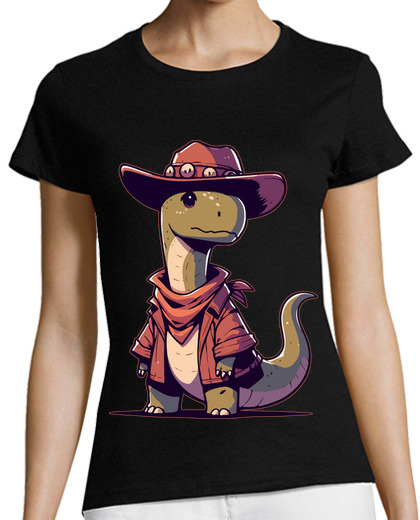 Image of Kawaii dinosaur Brontosaurus Cowboy