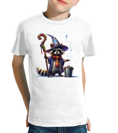 Tee Shirt Pour Enfant Manche Courte adorable magicien des déchets de raton